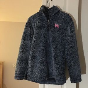 Fluffy Blue Quarter Zip